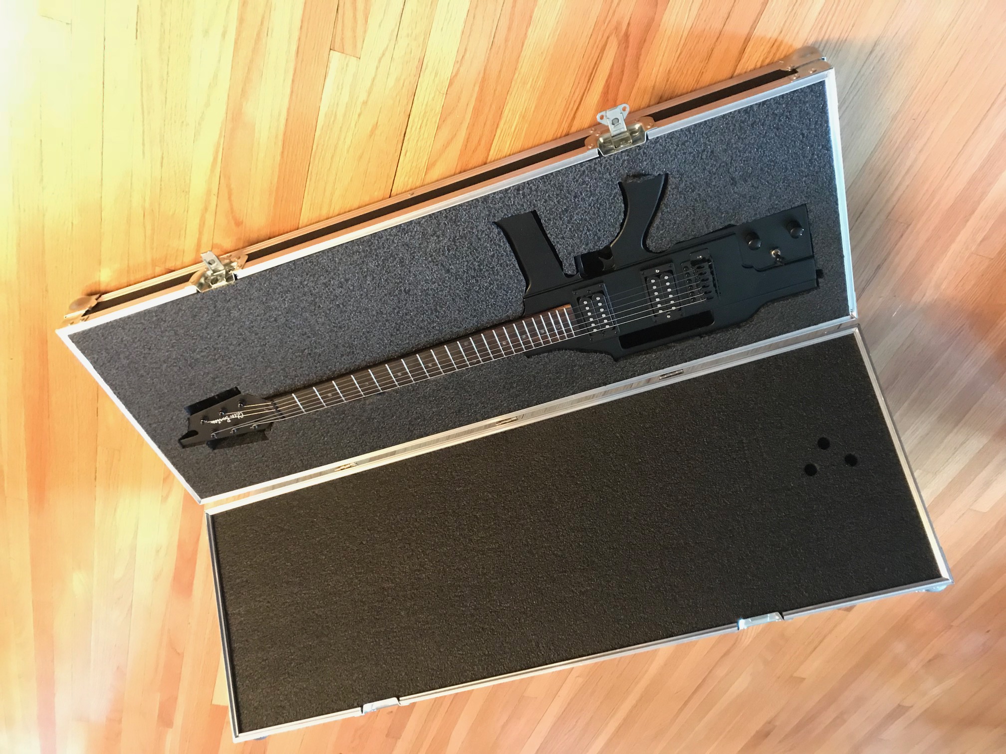 road case with guitar inside